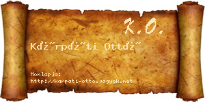 Kárpáti Ottó névjegykártya
